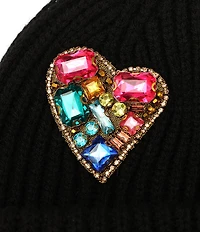 Kurt Geiger London Crystal Heart Patch Beanie