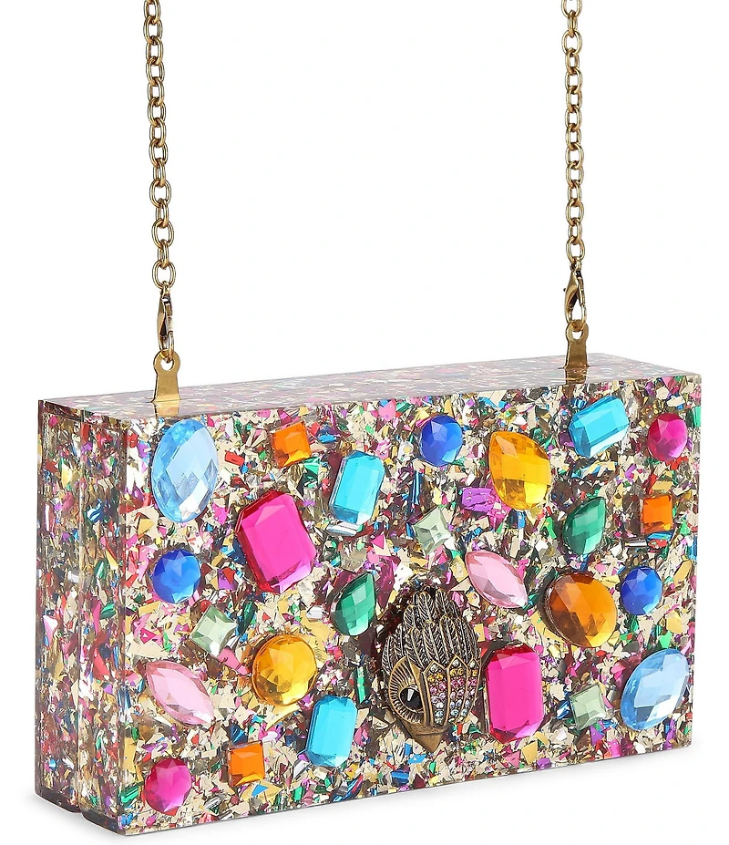 Kurt Geiger London Crystals Box Clutch Crossbody Bag