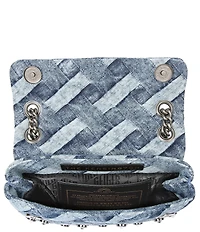 Kurt Geiger London Denim Crystal Embellished Mini Kensington Crossbody Bag