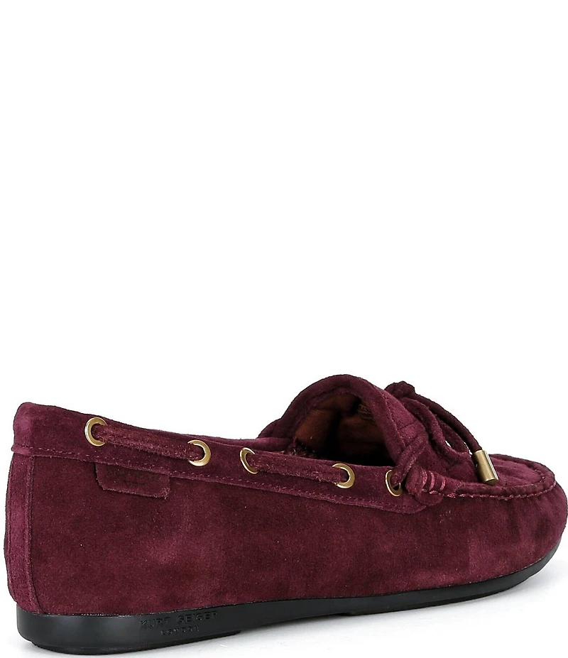 Kurt Geiger London Eagle Bow Tie Gold Ornament Boat Moccasins
