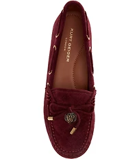 Kurt Geiger London Eagle Bow Tie Gold Ornament Boat Moccasins