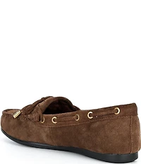 Kurt Geiger London Eagle Bow Tie Gold Ornament Boat Moccasins