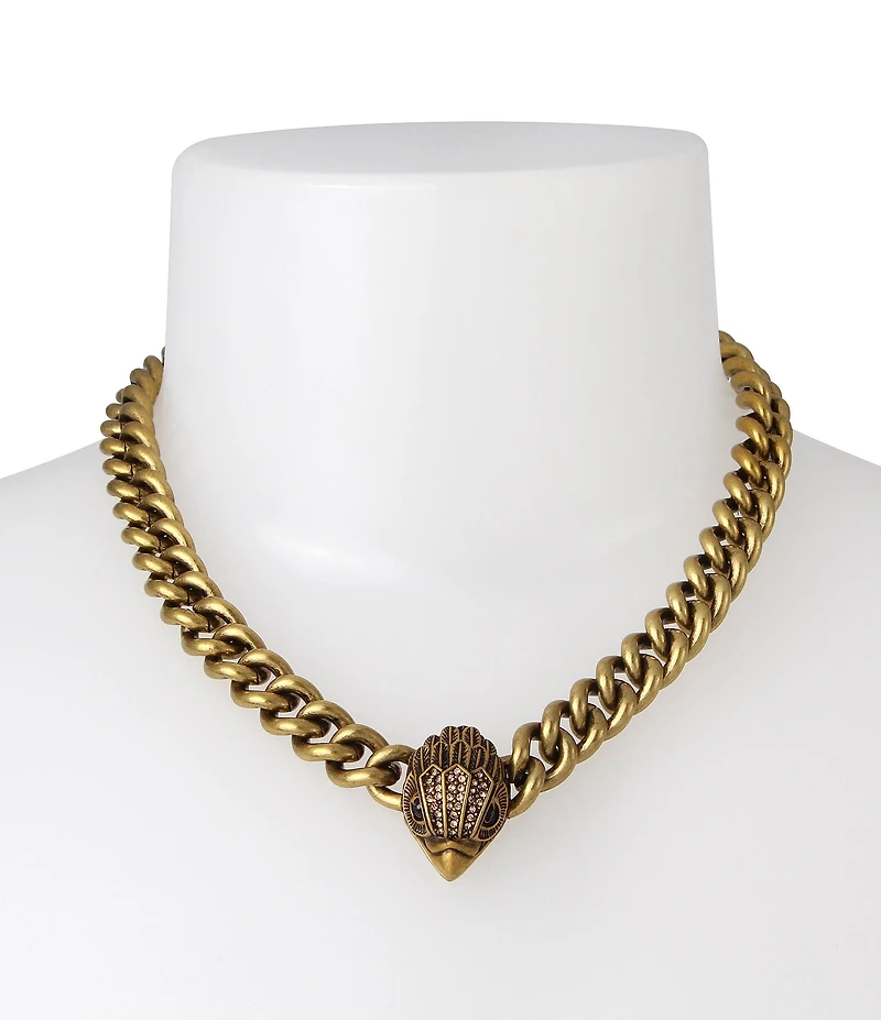 Kurt Geiger London Eagle Curb Chain Collar Pendant Necklace