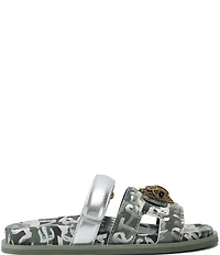 Kurt Geiger London Eagle Cut Out Camo Slide Sandals
