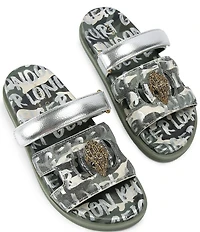 Kurt Geiger London Eagle Cut Out Camo Slide Sandals