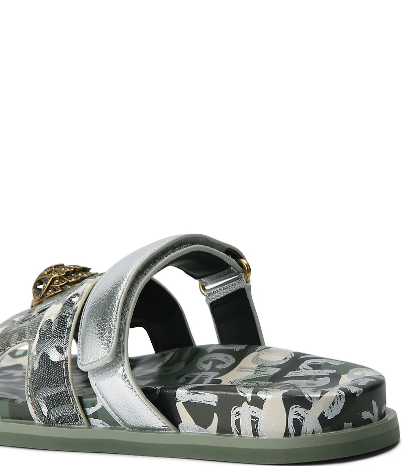 Kurt Geiger London Eagle Cut Out Camo Slide Sandals