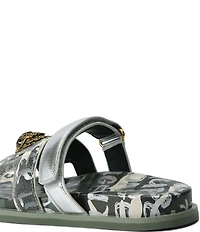 Kurt Geiger London Eagle Cut Out Camo Slide Sandals