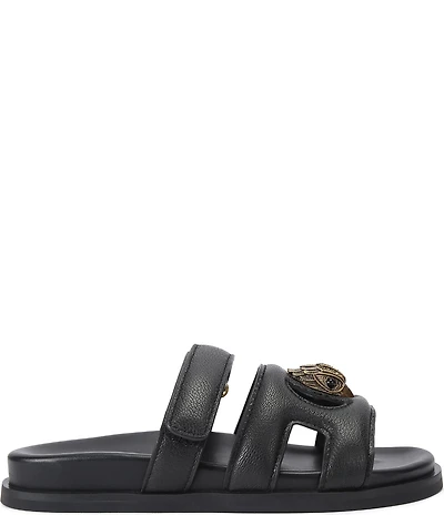 Kurt Geiger London Eagle Cut Out Leather Slide Sandals