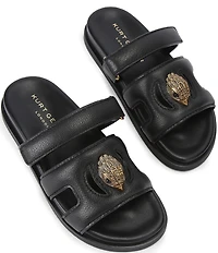 Kurt Geiger London Eagle Cut Out Leather Slide Sandals