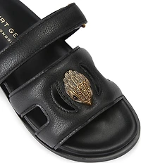 Kurt Geiger London Eagle Cut Out Leather Slide Sandals
