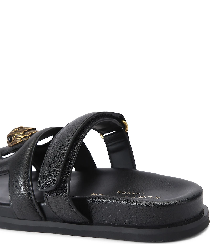Kurt Geiger London Eagle Cut Out Leather Slide Sandals