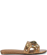 Kurt Geiger London Eagle Cut Out Leather Slide Sandals