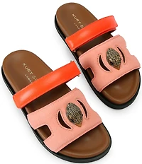 Kurt Geiger London Eagle Cut Out Suede Slide Sandals