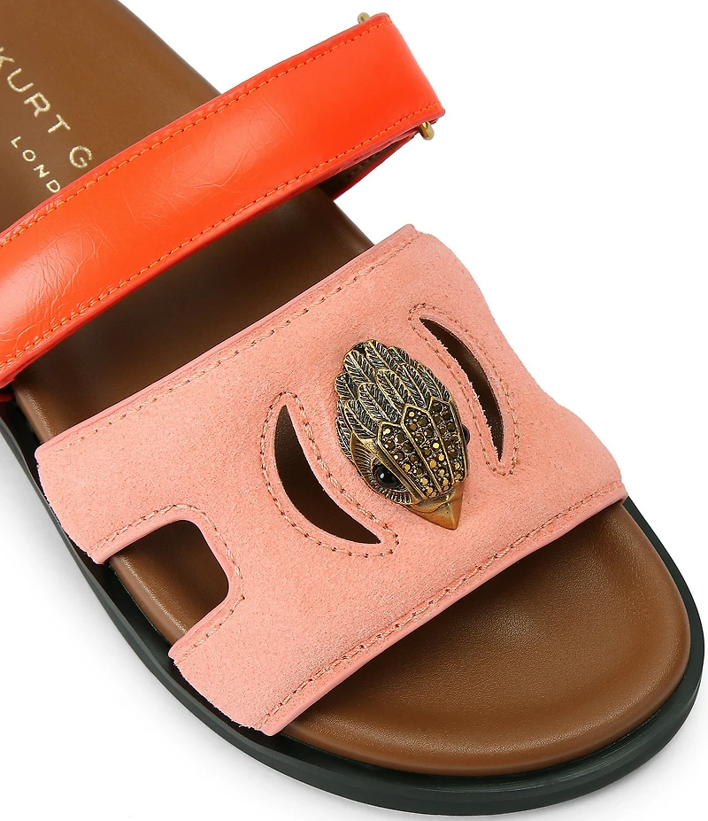 Kurt Geiger London Eagle Cut Out Suede Slide Sandals