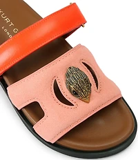 Kurt Geiger London Eagle Cut Out Suede Slide Sandals