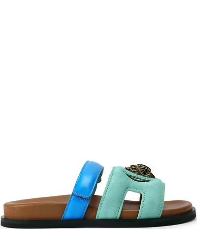 Kurt Geiger London Eagle Cut Out Suede Slide Sandals