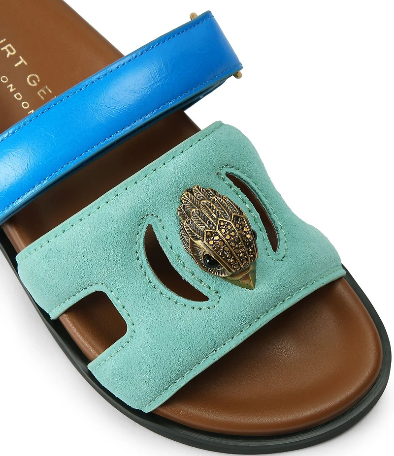 Kurt Geiger London Eagle Cut Out Suede Slide Sandals