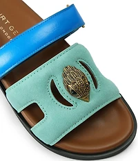 Kurt Geiger London Eagle Cut Out Suede Slide Sandals
