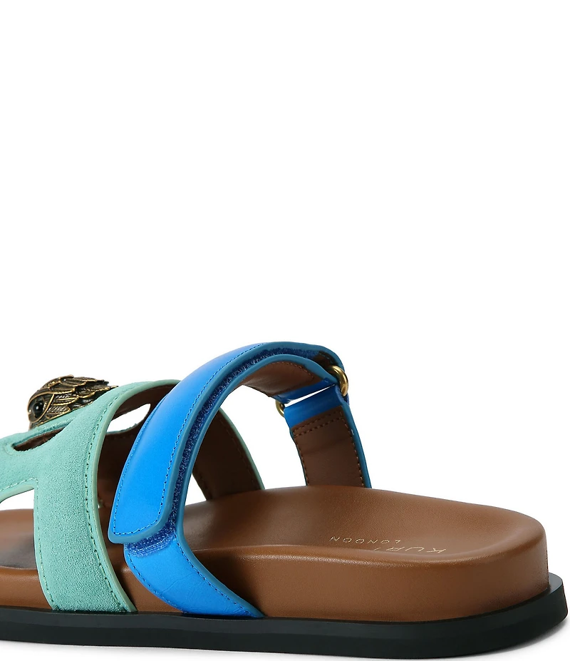 Kurt Geiger London Eagle Cut Out Suede Slide Sandals