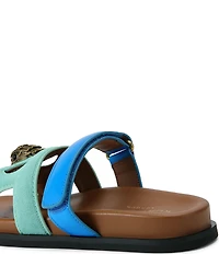 Kurt Geiger London Eagle Cut Out Suede Slide Sandals
