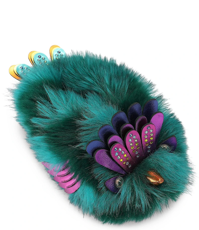 Kurt Geiger London Eagle Fluff Signature Logo Ornament Slippers