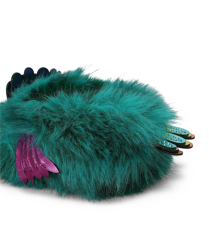 Kurt Geiger London Eagle Fluff Signature Logo Ornament Slippers