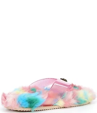 Kurt Geiger London Eagle Furry Glitter Jelly Pool Flip Flops