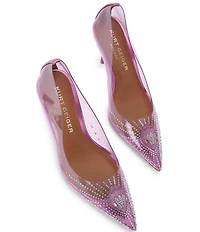 Kurt Geiger London Eagle Vinyl Crystal Embellished Ornament Court Pumps