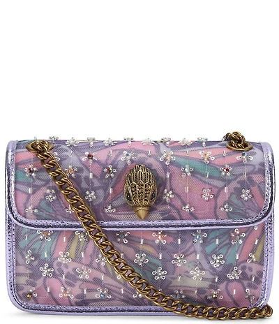 Kurt Geiger London Embellished Mesh Leather Mini Kensington Soft Crossbody Bag