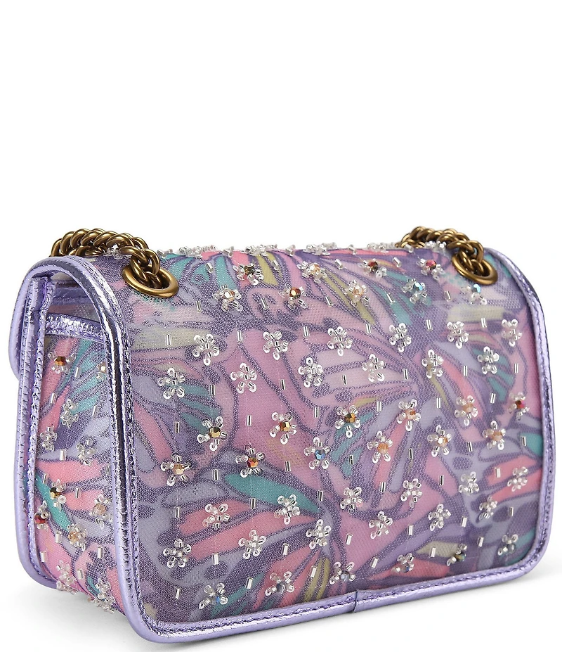 Kurt Geiger London Embellished Mesh Leather Mini Kensington Soft Crossbody Bag