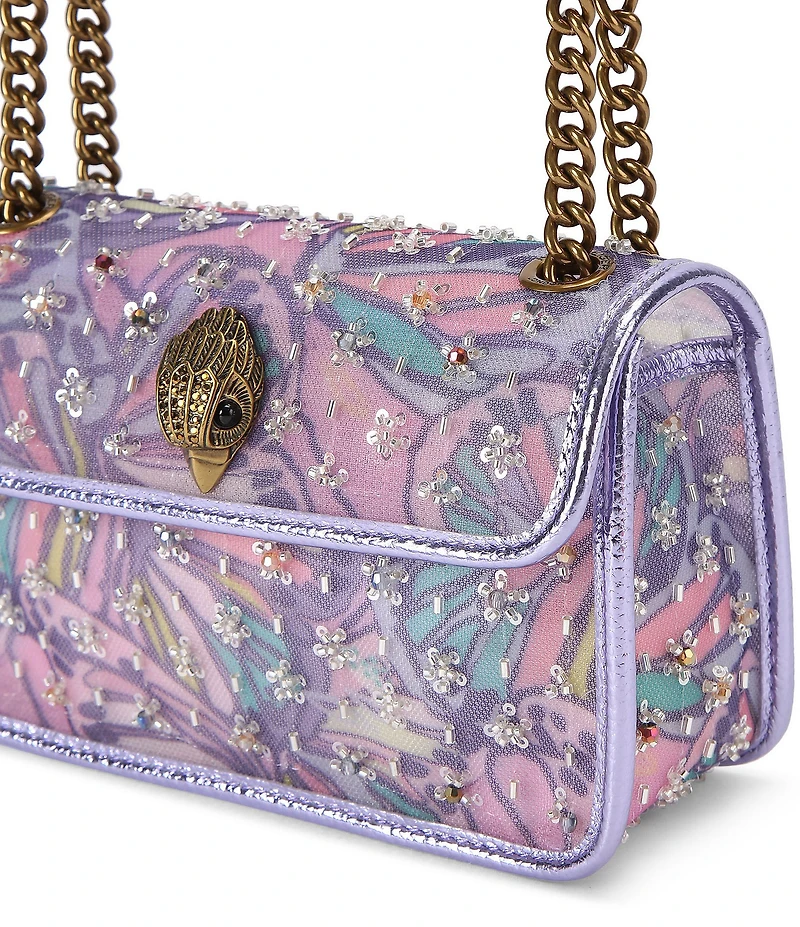 Kurt Geiger London Embellished Mesh Leather Mini Kensington Soft Crossbody Bag
