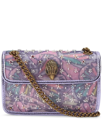 Kurt Geiger London Embellished Mesh Leather Mini Kensington Soft Crossbody Bag
