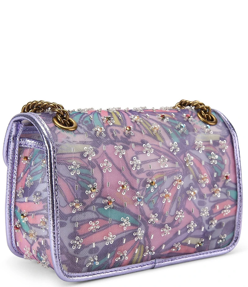 Kurt Geiger London Embellished Mesh Leather Mini Kensington Soft Crossbody Bag
