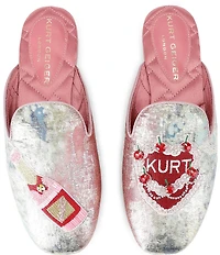 Kurt Geiger London Embroidered Birthday Patch Printed Jacquard Flat Mules