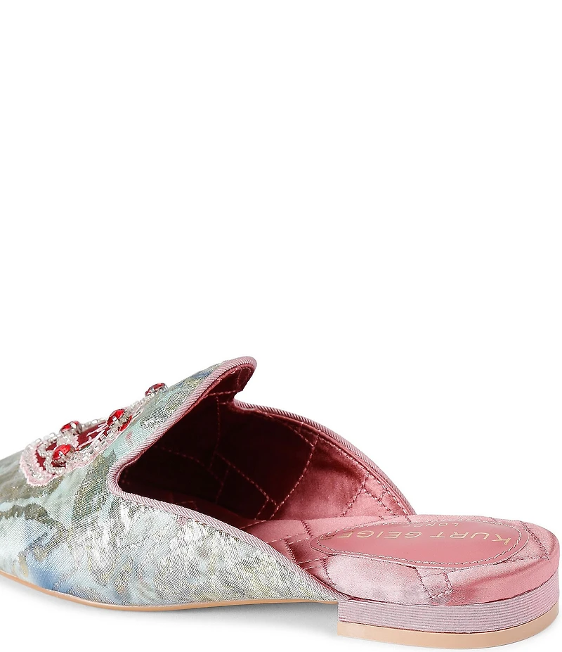 Kurt Geiger London Embroidered Birthday Patch Printed Jacquard Flat Mules