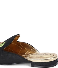 Kurt Geiger London Embroidered Margarita Patch Grosgain Flat Mules