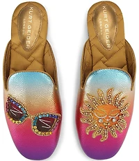Kurt Geiger London Embroidered Sunset Ombre Flat Mules