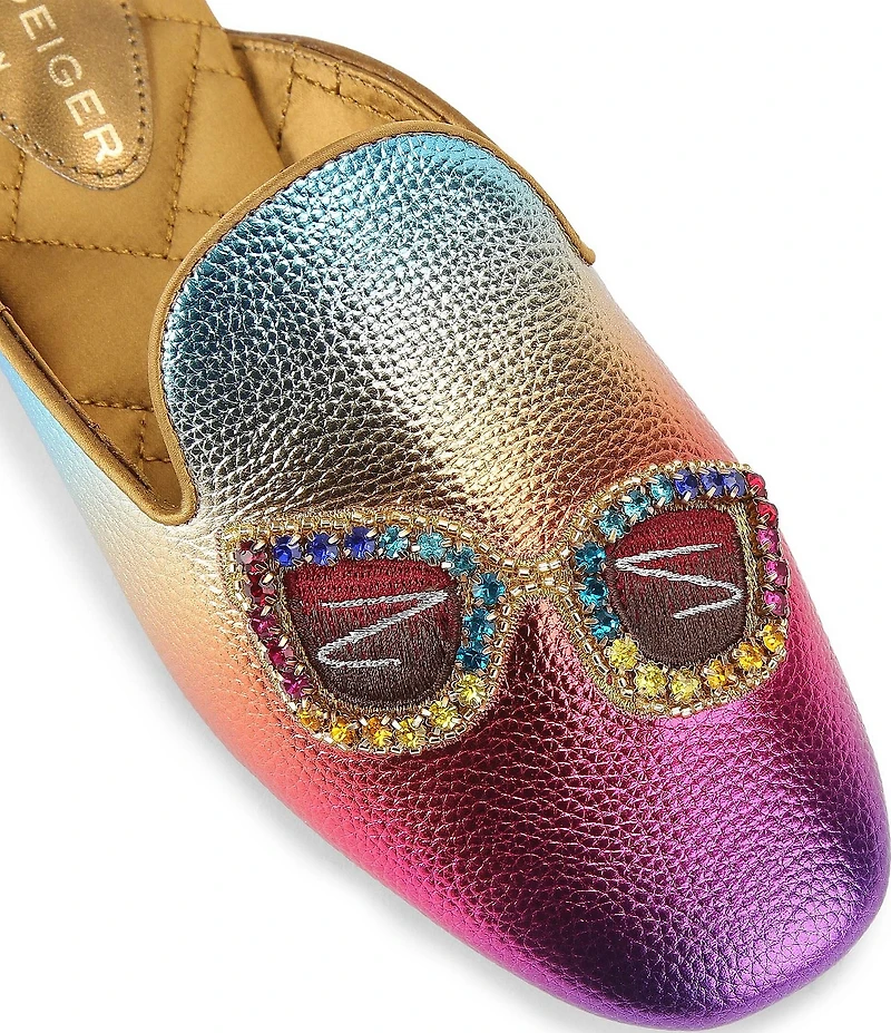 Kurt Geiger London Embroidered Sunset Ombre Flat Mules