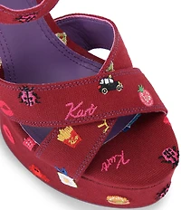 Kurt Geiger London Embroidery Ankle Buckle Platform Dress Sandals