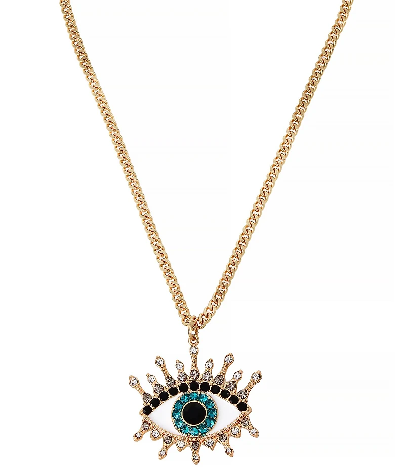 Kurt Geiger London Evil Eye Rhinestone Embellished Statement Pendant Necklace