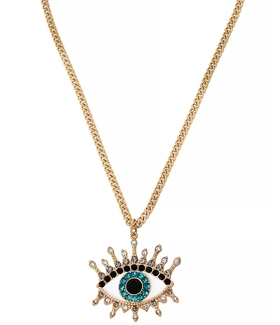 Kurt Geiger London Evil Eye Rhinestone Embellished Statement Pendant Necklace