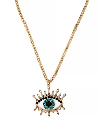 Kurt Geiger London Evil Eye Rhinestone Embellished Statement Pendant Necklace
