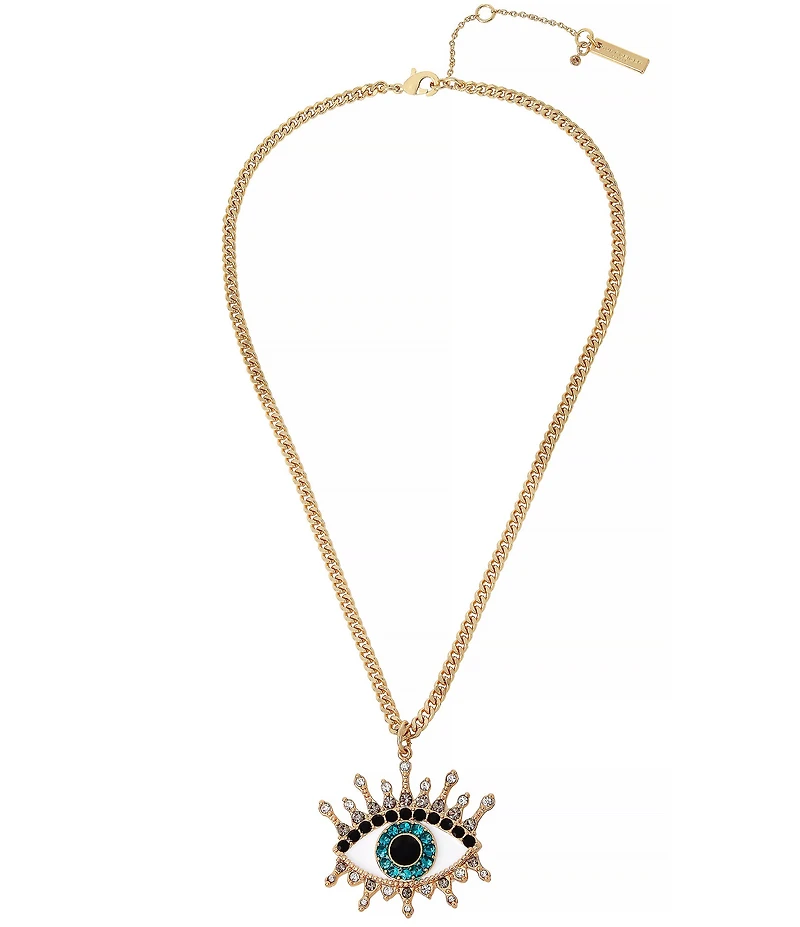 Kurt Geiger London Evil Eye Rhinestone Embellished Statement Pendant Necklace