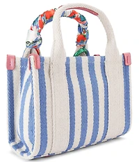 Kurt Geiger London Extra Small Southbank Strawberry Stripe Tote Bag