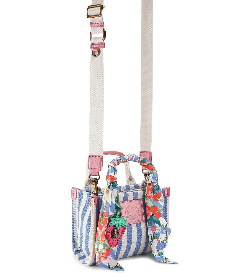Kurt Geiger London Extra Small Southbank Strawberry Stripe Tote Bag