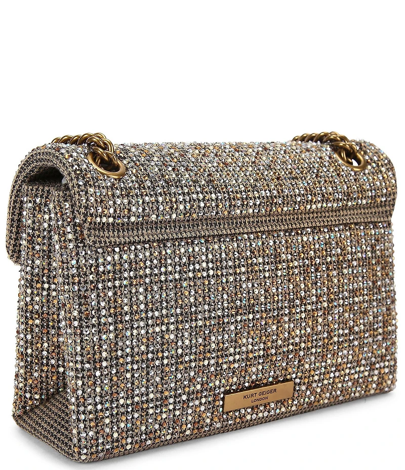 Kurt Geiger London Fabric Medium Kensington Rhinestone Crossbody Bag