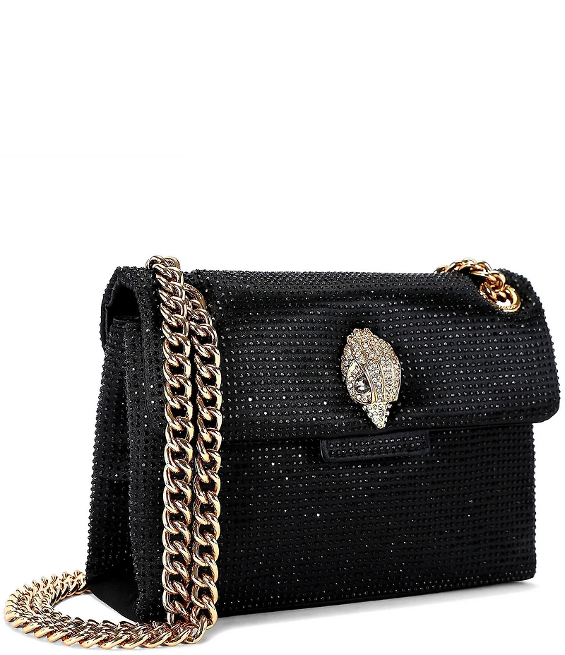 Kurt Geiger London Mini Kensington Fabric Rhinestone Chain Strap Crossbody Bag