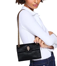 Kurt Geiger London Mini Kensington Fabric Rhinestone Chain Strap Crossbody Bag