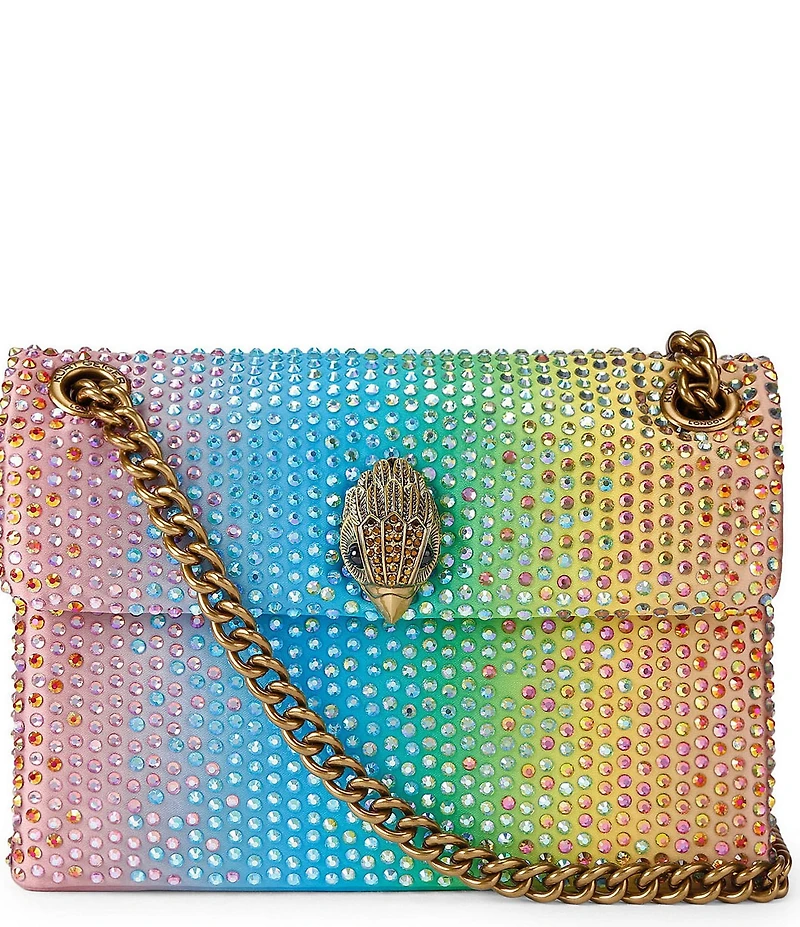 Kurt Geiger London Fabric Mini Kensington Ombre Crystal Crossbody Bag