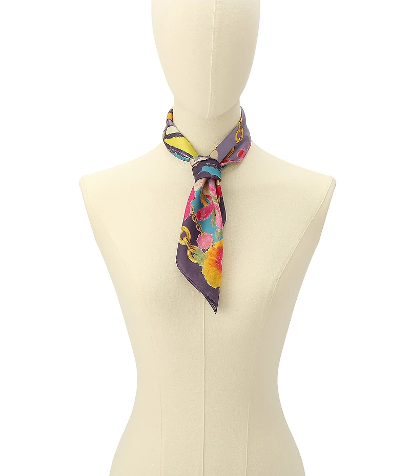 Kurt Geiger London Floral Butterfly Bandana Scarf